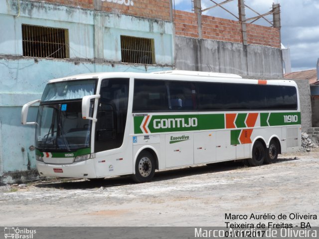 Empresa Gontijo de Transportes 11910 na cidade de Teixeira de Freitas, Bahia, Brasil, por Marco Aurélio de Oliveira. ID da foto: 4916828.