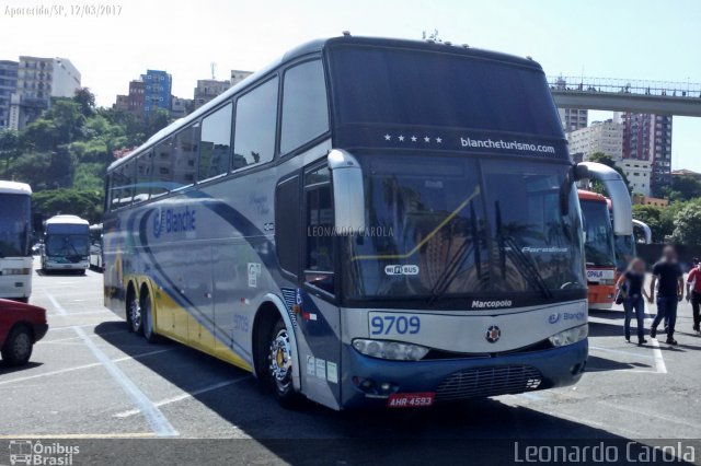Blanche Transportes e Turismo 9709 na cidade de Aparecida, São Paulo, Brasil, por Leonardo Carola. Número da foto: #4917766.