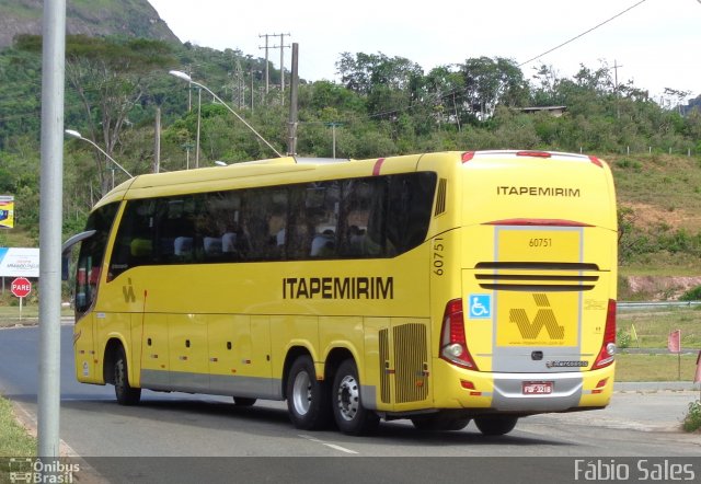 Viação Itapemirim 60751 na cidade de Guarapari, Espírito Santo, Brasil, por Fábio Sales. ID da foto: 4918096.