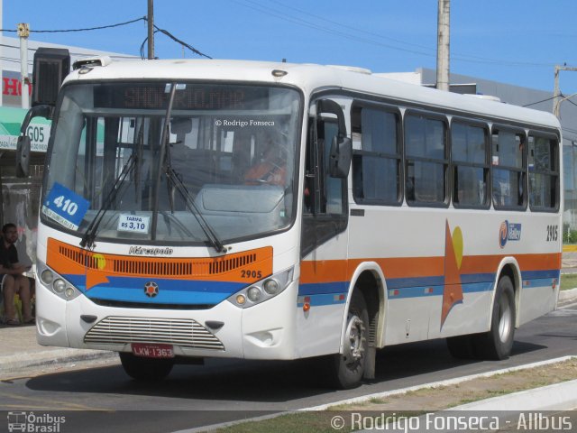 Viação Halley 2905 na cidade de Aracaju, Sergipe, Brasil, por Rodrigo Fonseca. ID da foto: 4918575.