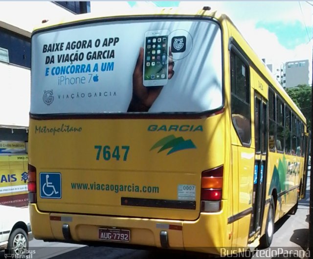 Viação Garcia 7647 na cidade de Apucarana, Paraná, Brasil, por Josino Vieira. Número da foto: #4920694.
