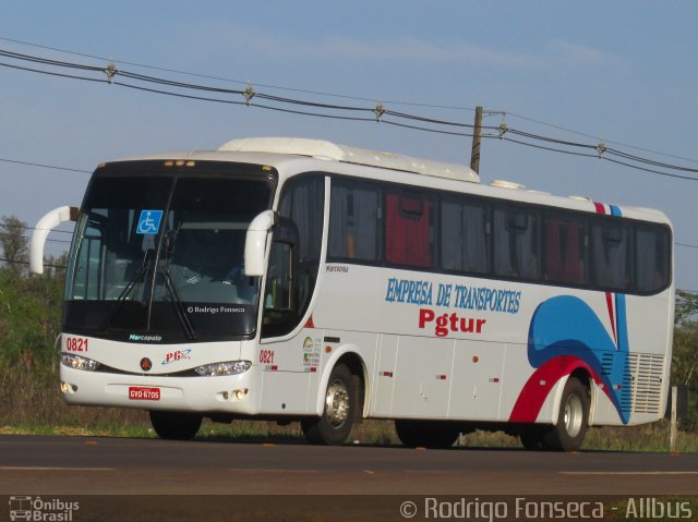 Empresa de Transporte Pgtur 0821 na cidade de Foz do Iguaçu, Paraná, Brasil, por Rodrigo Fonseca. Número da foto: #4920555.