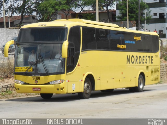 Viação Nordeste 1480 na cidade de Natal, Rio Grande do Norte, Brasil, por Tiago Gomes da Silva. Número da foto: #4878953.