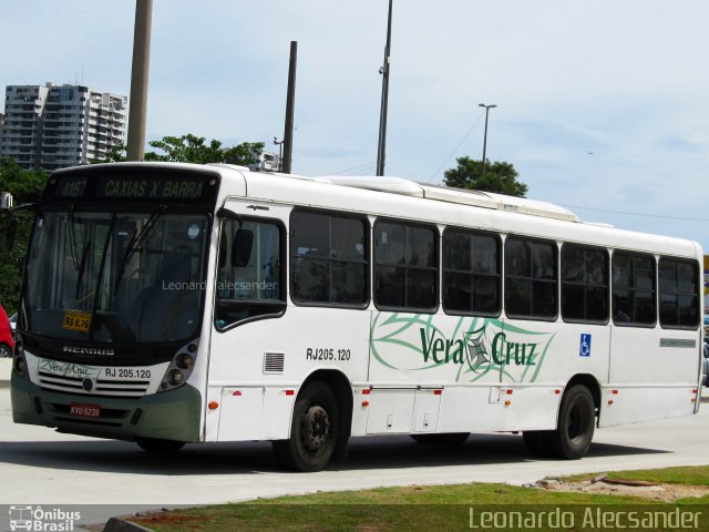 Viação Vera Cruz RJ 205.120 na cidade de Rio de Janeiro, Rio de Janeiro, Brasil, por Leonardo Alecsander. ID da foto: 4880007.