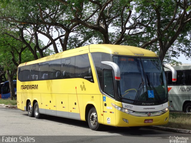 Viação Itapemirim 60707 na cidade de Vitória, Espírito Santo, Brasil, por Fábio Sales. Número da foto: #4923049.
