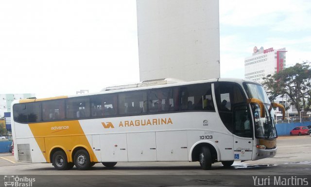 Viação Araguarina 10103 na cidade de Goiânia, Goiás, Brasil, por Yuri Martins. Número da foto: #4924885.