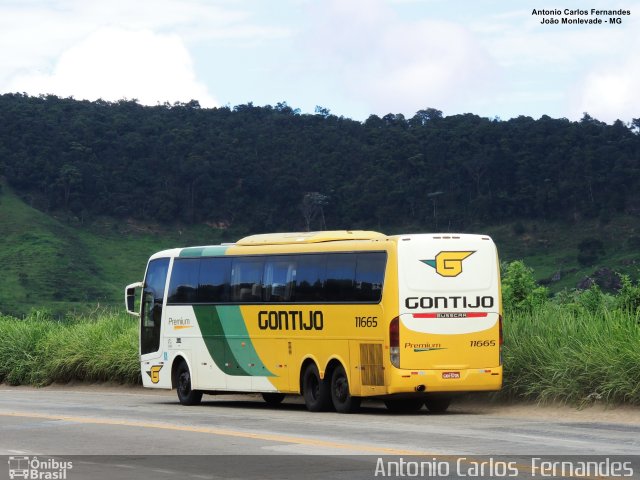 Empresa Gontijo de Transportes 11665 na cidade de João Monlevade, Minas Gerais, Brasil, por Antonio Carlos Fernandes. ID da foto: 4925037.