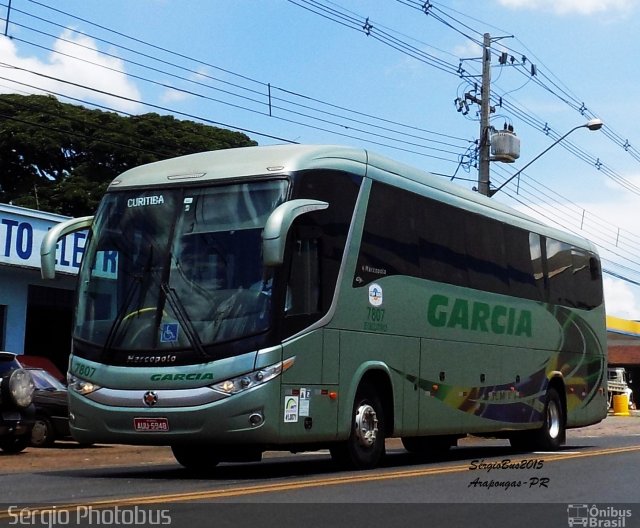 Viação Garcia 7807 na cidade de Arapongas, Paraná, Brasil, por Sérgio de Sousa Elias. ID da foto: 4925397.