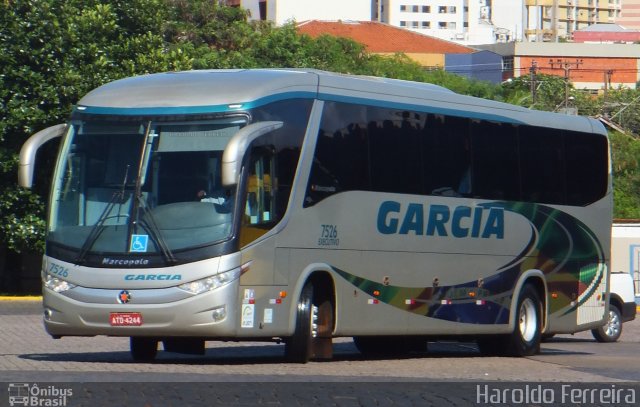 Viação Garcia 7526 na cidade de Londrina, Paraná, Brasil, por Haroldo Ferreira. ID da foto: 4927665.