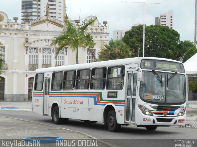 Auto Ônibus Santa Maria Transporte e Turismo 02181 na cidade de Natal, Rio Grande do Norte, Brasil, por Keylla Pinto. Número da foto: #4927057.
