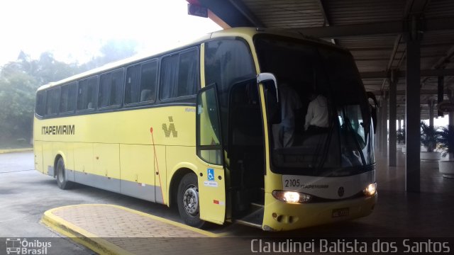 Viação Itapemirim 2105 na cidade de Queluz, São Paulo, Brasil, por Claudinei Batista dos Santos. ID da foto: 4928487.