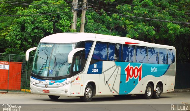 Auto Viação 1001 3000 na cidade de São Paulo, São Paulo, Brasil, por Ricardo Luiz. ID da foto: 4931061.