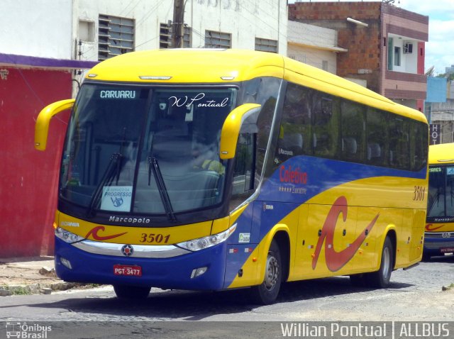 Coletivo Transportes 3501 na cidade de Caruaru, Pernambuco, Brasil, por Willian Pontual. ID da foto: 4929725.