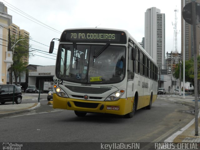 Transportes Guanabara 1012 na cidade de Natal, Rio Grande do Norte, Brasil, por Keylla Pinto. ID da foto: 4931412.