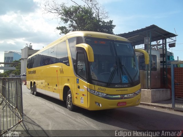 Viação Itapemirim 60663 na cidade de Rio de Janeiro, Rio de Janeiro, Brasil, por Édipo Henrique Amaral. ID da foto: 4934800.