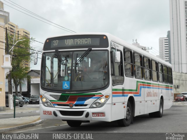 Auto Ônibus Santa Maria Transporte e Turismo 02158 na cidade de Natal, Rio Grande do Norte, Brasil, por Keylla Pinto. Número da foto: #4933736.