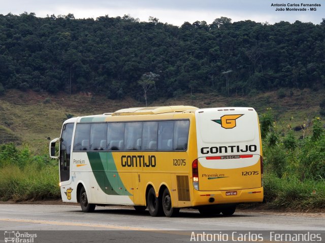 Empresa Gontijo de Transportes 12075 na cidade de João Monlevade, Minas Gerais, Brasil, por Antonio Carlos Fernandes. ID da foto: 4938448.