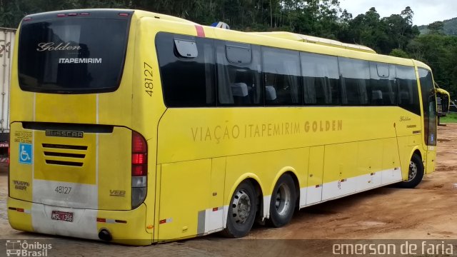 Viação Itapemirim 48127 na cidade de Manhuaçu, Minas Gerais, Brasil, por Emerson Leite de Andrade. ID da foto: 4943640.