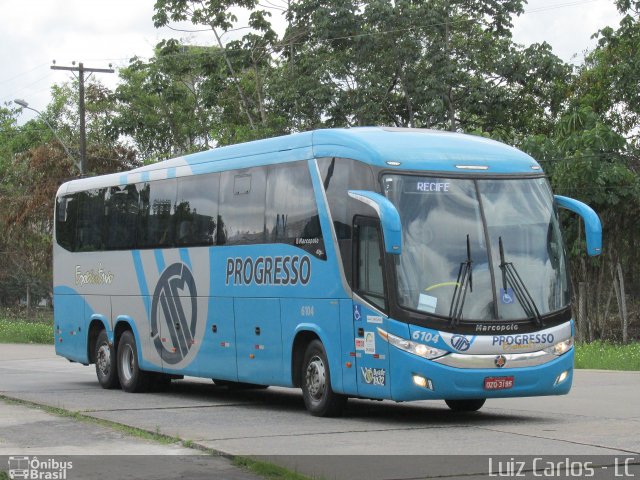Auto Viação Progresso 6104 na cidade de Recife, Pernambuco, Brasil, por Luiz Carlos de Santana. Número da foto: #4943638.