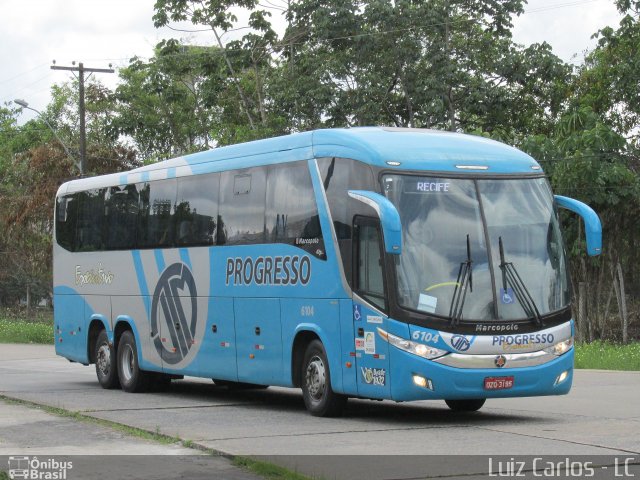 Auto Viação Progresso 6104 na cidade de Recife, Pernambuco, Brasil, por Luiz Carlos de Santana. ID da foto: 4943638.