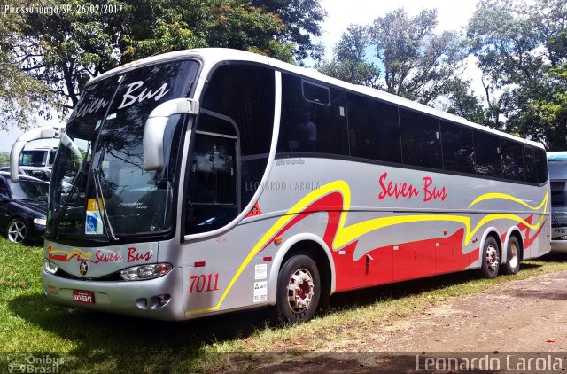 Seven Bus 7011 na cidade de Pirassununga, São Paulo, Brasil, por Leonardo Carola. Número da foto: #4881934.