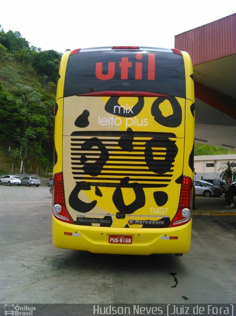 UTIL - União Transporte Interestadual de Luxo 11407 na cidade de Juiz de Fora, Minas Gerais, Brasil, por Hudson Neves. Número da foto: #4946520.