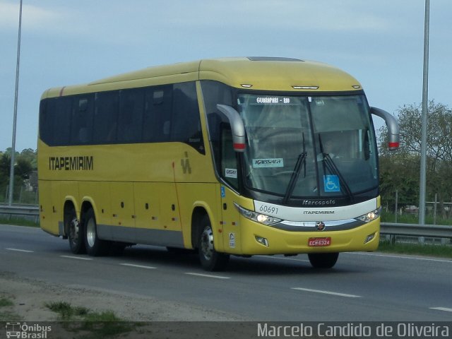 Viação Itapemirim 60691 na cidade de Itaboraí, Rio de Janeiro, Brasil, por Marcelo Candido de Oliveira. ID da foto: 4946005.