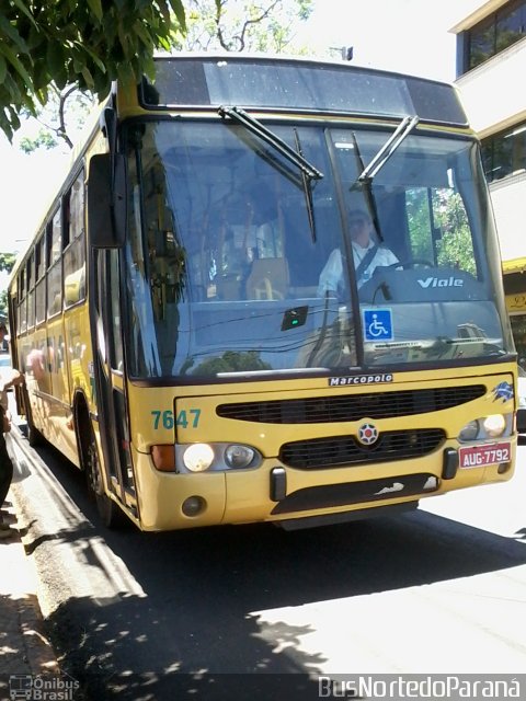 Viação Garcia 7647 na cidade de Apucarana, Paraná, Brasil, por Josino Vieira. ID da foto: 4884856.