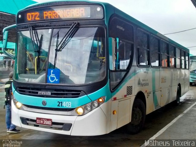 Aliança Transportes Urbanos 21403 na cidade de Fortaleza, Ceará, Brasil, por Matheus Lima Teixeira. Número da foto: #4884145.