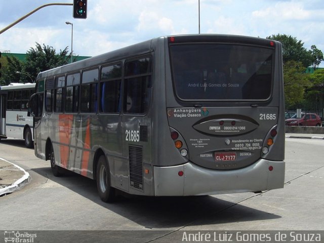 Viação Osasco 21.685 na cidade de São Paulo, São Paulo, Brasil, por André Luiz Gomes de Souza. ID da foto: 4885984.