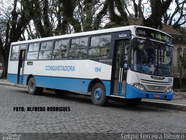Viação Nossa Senhora Conquistadora 194 na cidade de Pelotas, Rio Grande do Sul, Brasil, por Felipe Ferreira Ribeiro. Número da foto: #4883844.