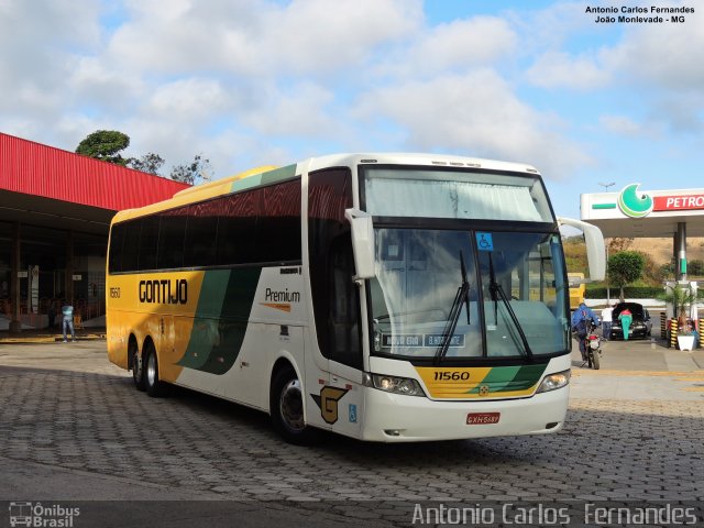 Empresa Gontijo de Transportes 11560 na cidade de João Monlevade, Minas Gerais, Brasil, por Antonio Carlos Fernandes. ID da foto: 4887289.