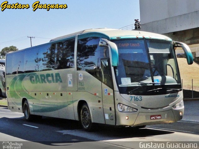 Viação Garcia 7163 na cidade de Campinas, São Paulo, Brasil, por Luiz Gustavo Faria. ID da foto: 4893103.