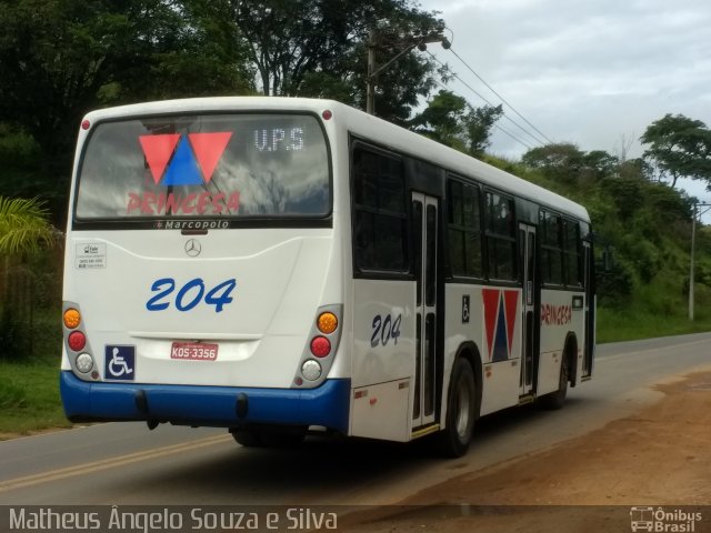 Viação Princesa da Serra 204 na cidade de Valença, Rio de Janeiro, Brasil, por Matheus Ângelo Souza e Silva. ID da foto: 4891949.