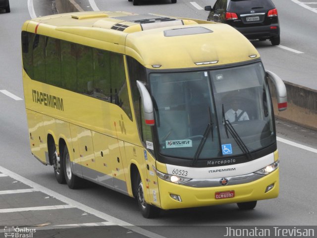 Viação Itapemirim 60523 na cidade de Lavrinhas, São Paulo, Brasil, por Jhonatan Diego da Silva Trevisan. ID da foto: 4895016.