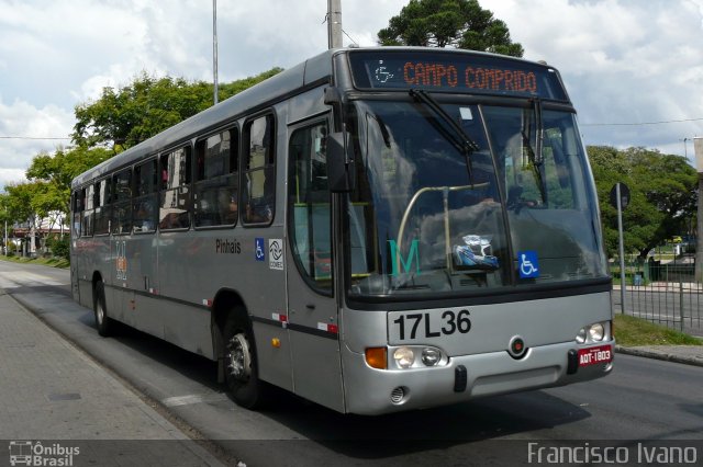 Expresso Azul 17L36 na cidade de Curitiba, Paraná, Brasil, por Francisco Ivano. ID da foto: 4894137.