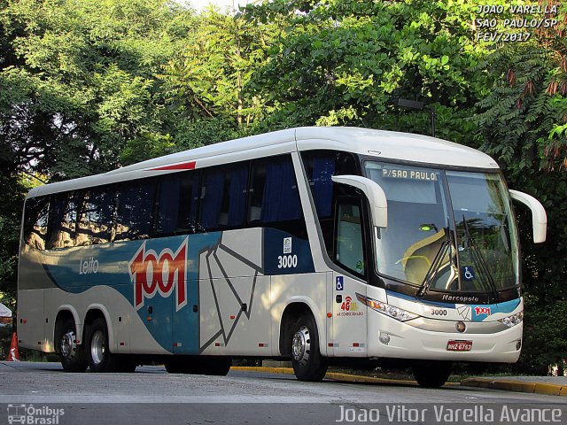 Auto Viação 1001 3000 na cidade de São Paulo, São Paulo, Brasil, por Joao Vitor Varella Avance. ID da foto: 4894181.