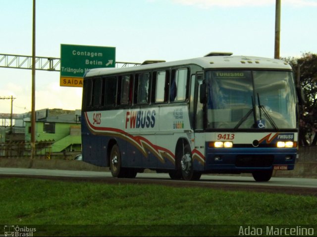 FWBuss 9413 na cidade de Belo Horizonte, Minas Gerais, Brasil, por Adão Raimundo Marcelino. ID da foto: 4950794.