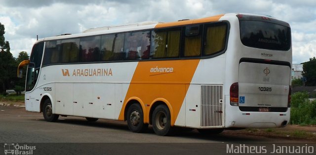 Viação Araguarina 10325 na cidade de Anápolis, Goiás, Brasil, por Matheus Januario. ID da foto: 4949285.