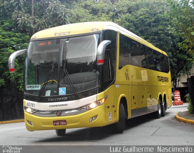 Viação Itapemirim 60781 na cidade de São Paulo, São Paulo, Brasil, por Luiz Guilherme  Nascimento. ID da foto: 4950194.