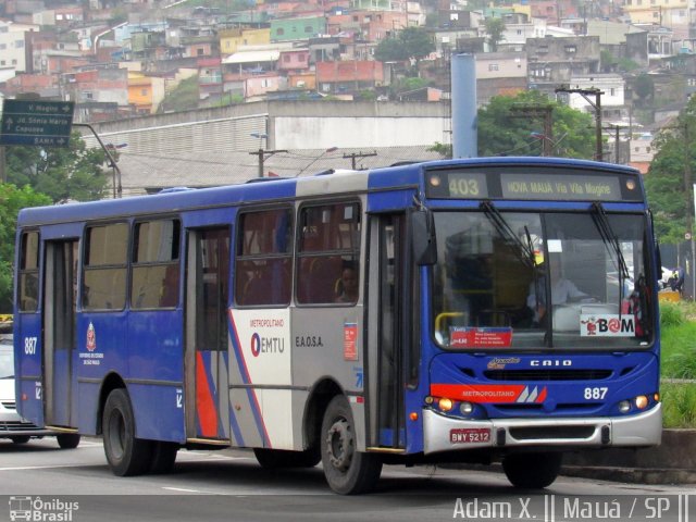EAOSA - Empresa Auto Ônibus Santo André 887 na cidade de Mauá, São Paulo, Brasil, por Adam Xavier Rodrigues Lima. Número da foto: #4970606.