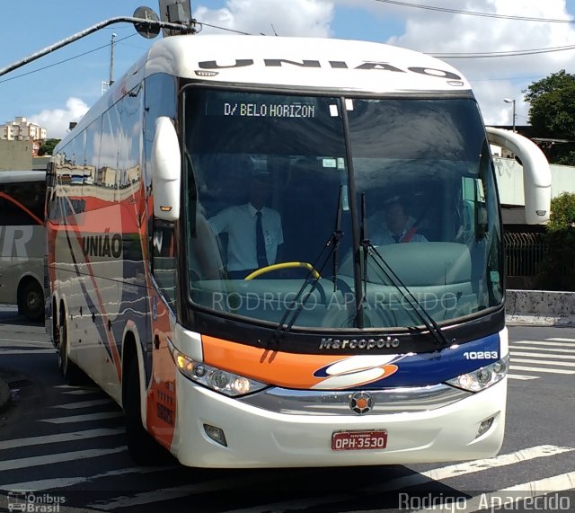 Expresso União 10263 na cidade de Belo Horizonte, Minas Gerais, Brasil, por Rodrigo  Aparecido. Número da foto: #4971144.