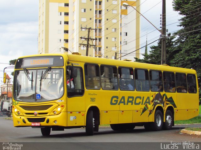 Viação Garcia 7657 na cidade de Rolândia, Paraná, Brasil, por Lucas Vieira. ID da foto: 4971111.