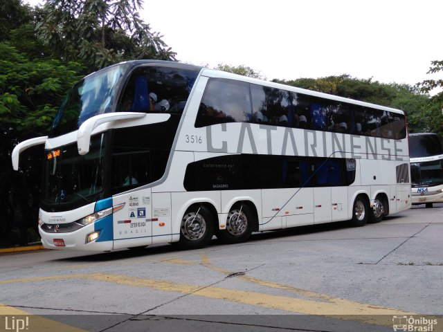 Auto Viação Catarinense 3516 na cidade de São Paulo, São Paulo, Brasil, por Felipe Vitor Paixão Vieira. ID da foto: 4972904.