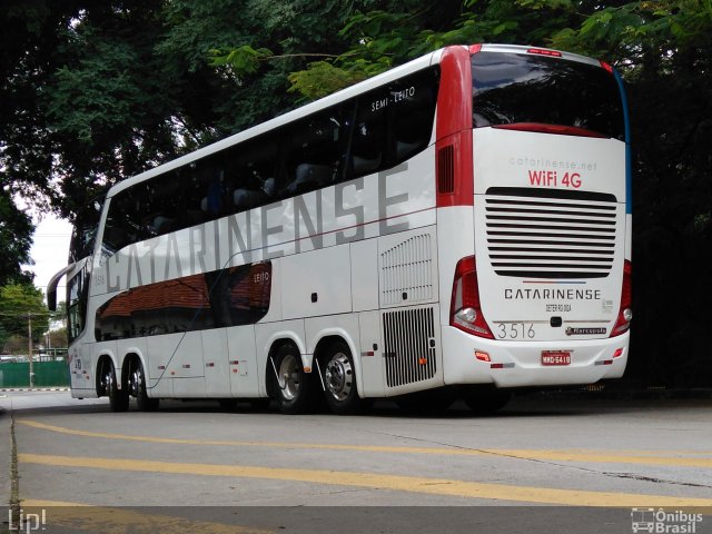 Auto Viação Catarinense 3516 na cidade de São Paulo, São Paulo, Brasil, por Felipe Vitor Paixão Vieira. Número da foto: #4972908.