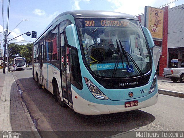 Viação Siará Grande 14411 na cidade de Fortaleza, Ceará, Brasil, por Matheus Lima Teixeira. ID da foto: 4975194.