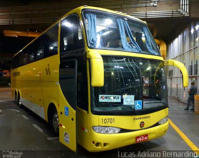 Viação Itapemirim 10701 na cidade de São Paulo, São Paulo, Brasil, por Lucas Adriano Bernardino. ID da foto: 4978117.