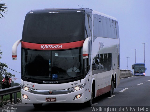 Kaissara - Viação Caiçara 15505 na cidade de Vitória, Espírito Santo, Brasil, por Wellington  da Silva Felix. ID da foto: 4982611.