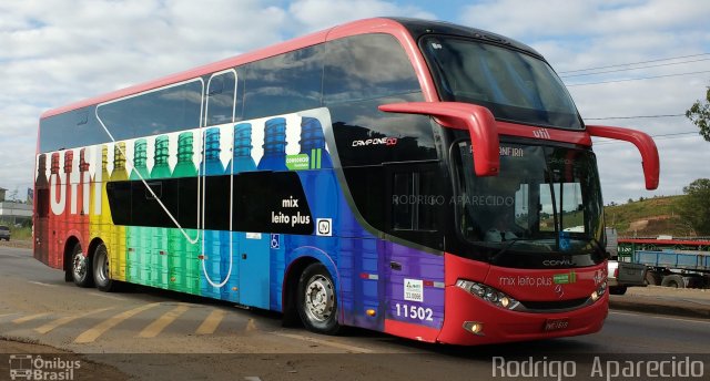 UTIL - União Transporte Interestadual de Luxo 11502 na cidade de Conselheiro Lafaiete, Minas Gerais, Brasil, por Rodrigo  Aparecido. Número da foto: #4984327.