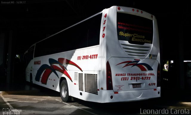 Nunes Turismo 4370 na cidade de Guaxupé, Minas Gerais, Brasil, por Leonardo Carola. Número da foto: #4984489.